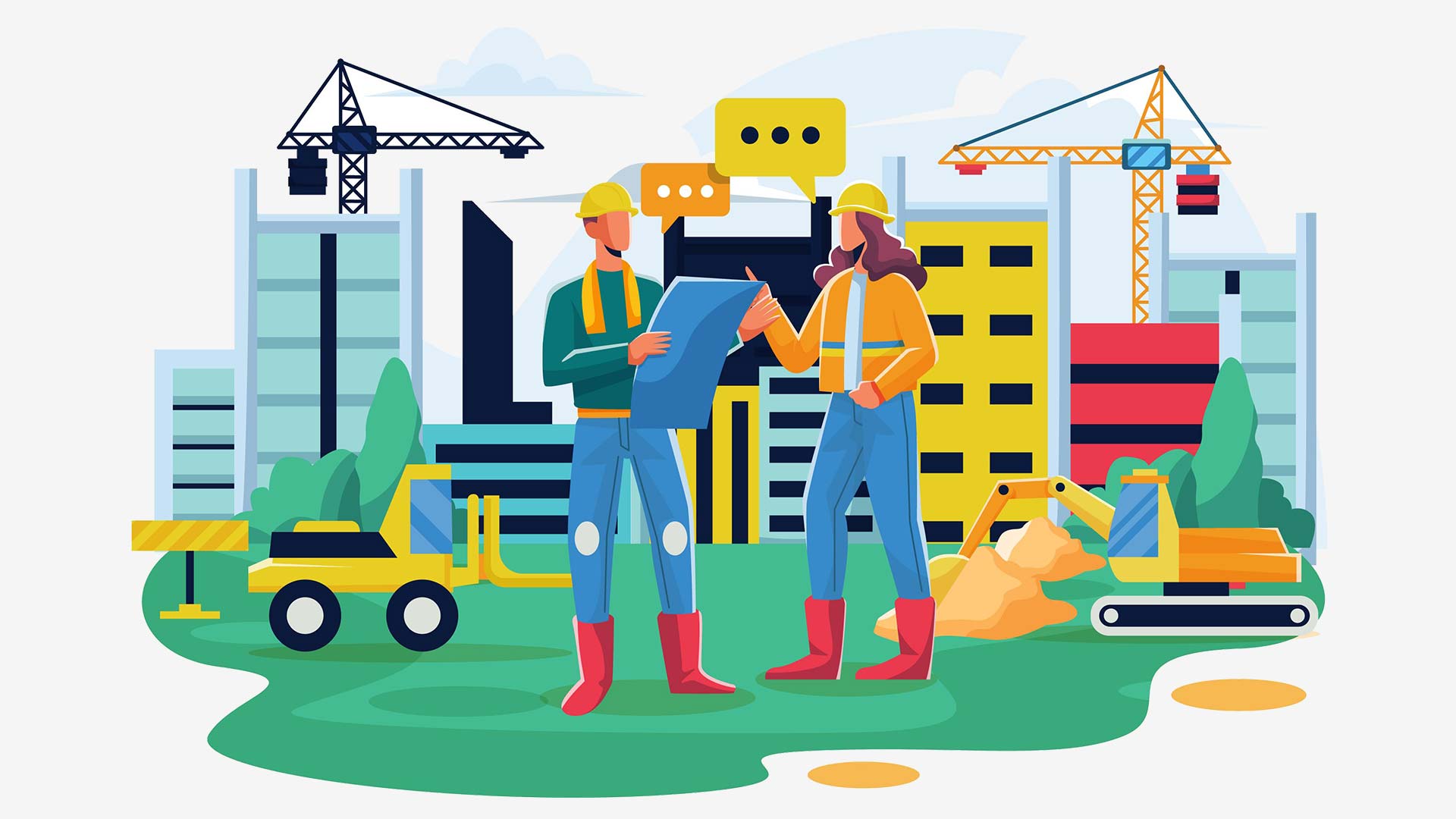An illustration showing diversity, equity and inclusion (DEI) at workplace