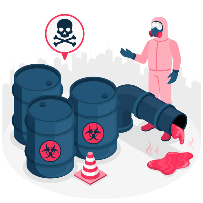 An illustration of a hazardous substances spilled out on the floor