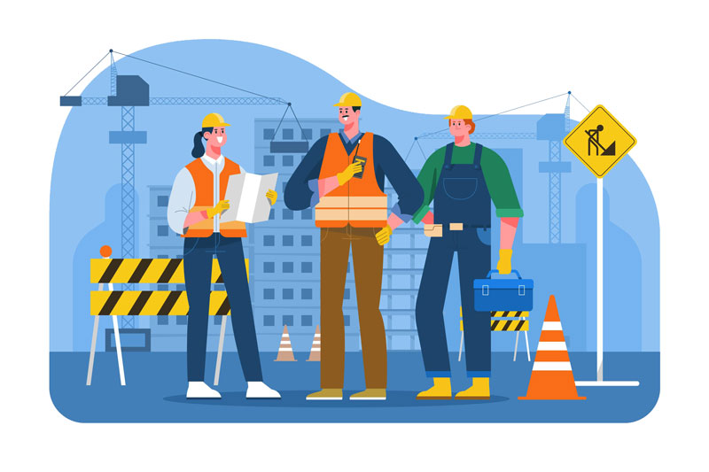 An illustration of engineers at workplace
