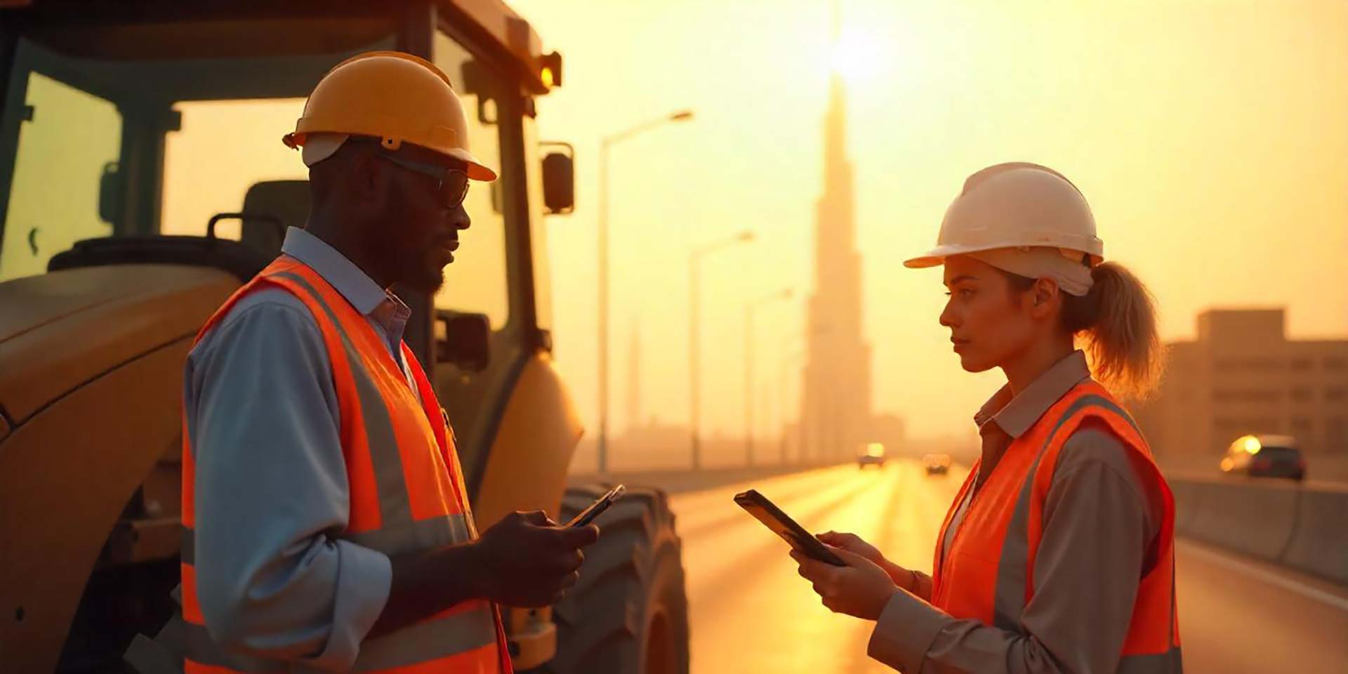 Occupational workers in conversation while having heat stress in UAE
